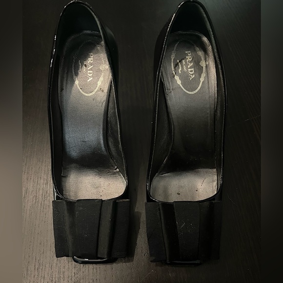 Prada Shoes - Prada patent leather peep toes